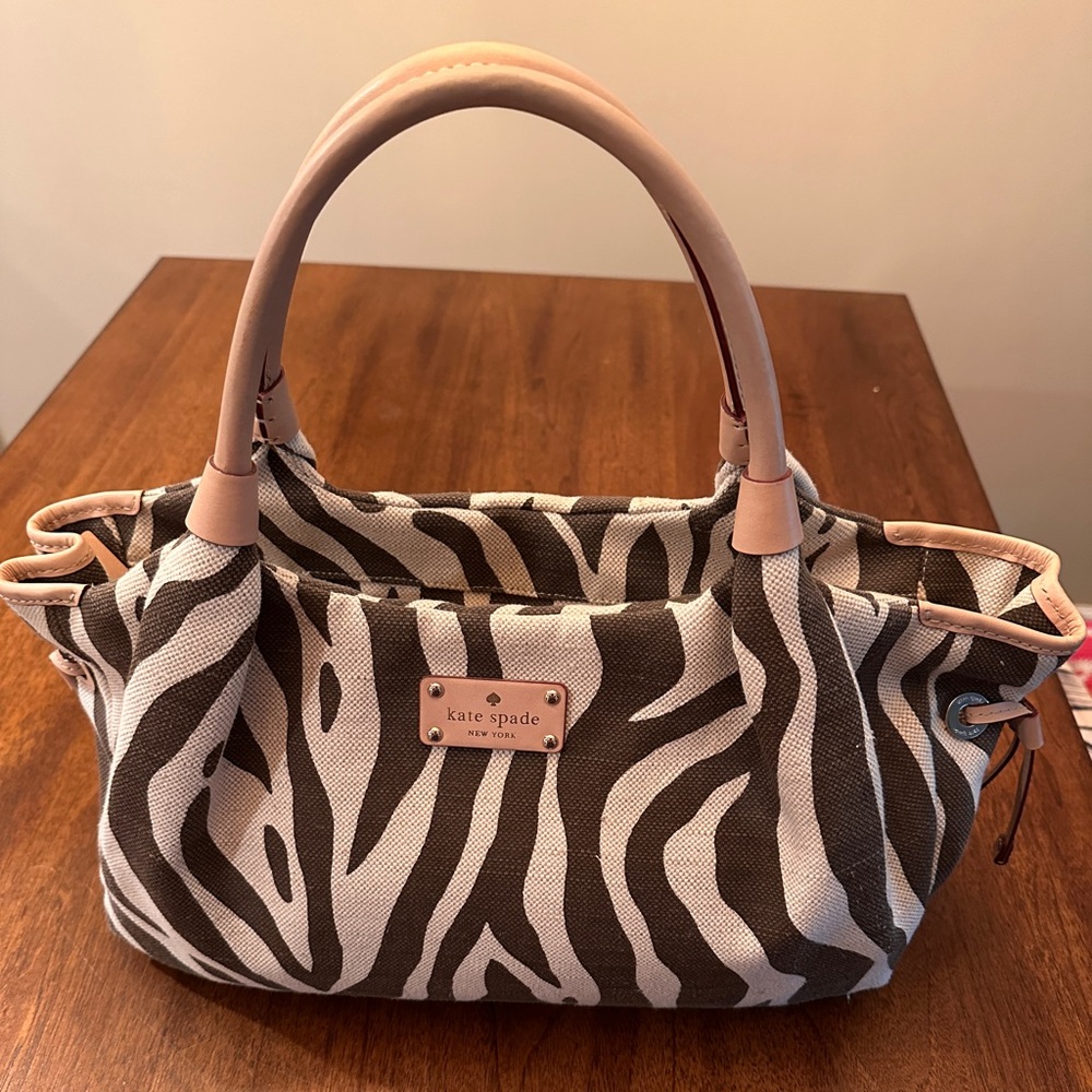Kate Spade Black and White Zebra Print Tote